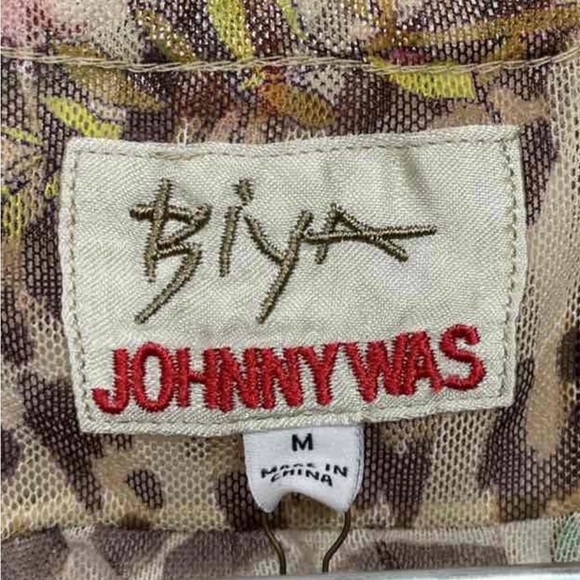 Johnny Was Mazzy Boxy shirred mesh slip maxi dress - Picture 5 of 7